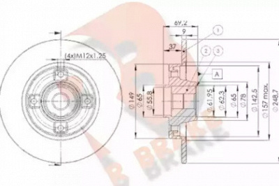 R BRAKE 78rbd14745 -  Тормозной диск